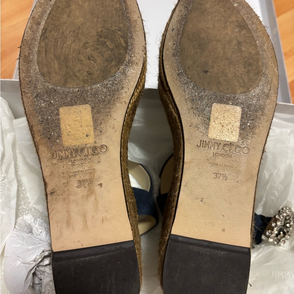 Jimmy Choo Black Wedge Sandals - Picture 10 of 11